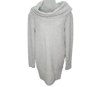 lululemon Along The Way Cowl Neck Ribbed Dress XS Gray Long Sleeve Knit